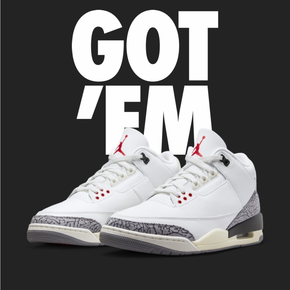 Air Jordan white cement 3’s